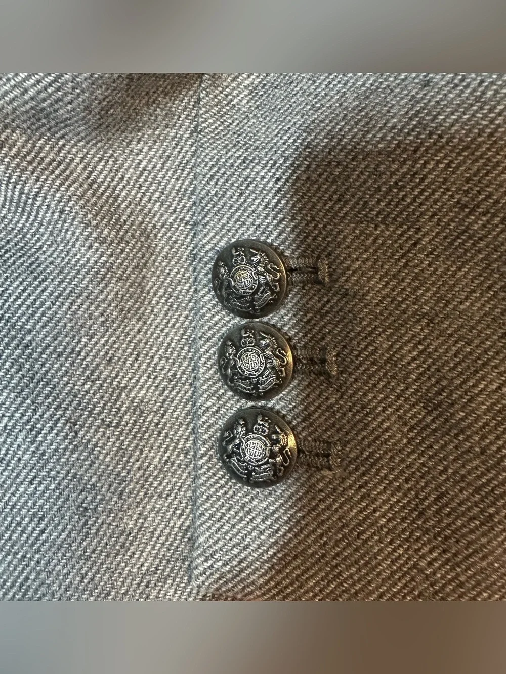 Banana Republic Gray Women's Single-Button Military-Detail Blazer
